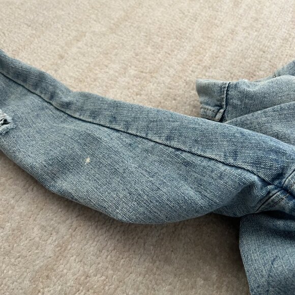 Tinseltown Blue Distressed Jeans Denim Jacket XL - Picture 11 of 13